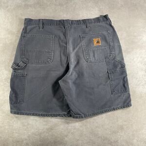 Vintage Carhartt Petrol Blue Grey Carpenter Shorts Men’s 37 Canvas 7.5" B25PTB